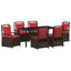 Have Spisebordssæt 7 stk. Brun polyrattan