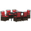 Have Spisebordssæt 7 stk. Brun polyrattan