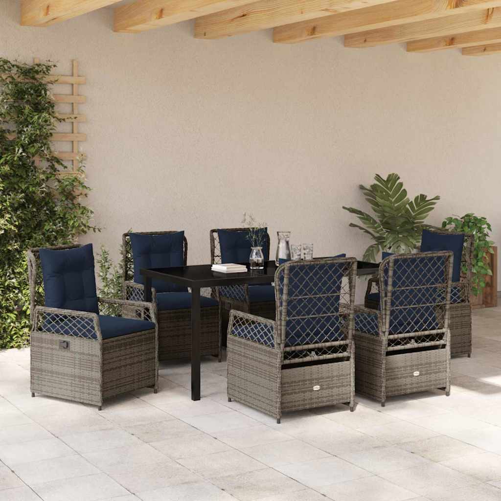 Have Spisebordssæt 7 stk. Grå polyrattan