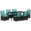 Have Spisebordssæt 7 stk. Sort polyrattan