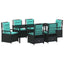 Have Spisebordssæt 7 pcs Sort polyrattan