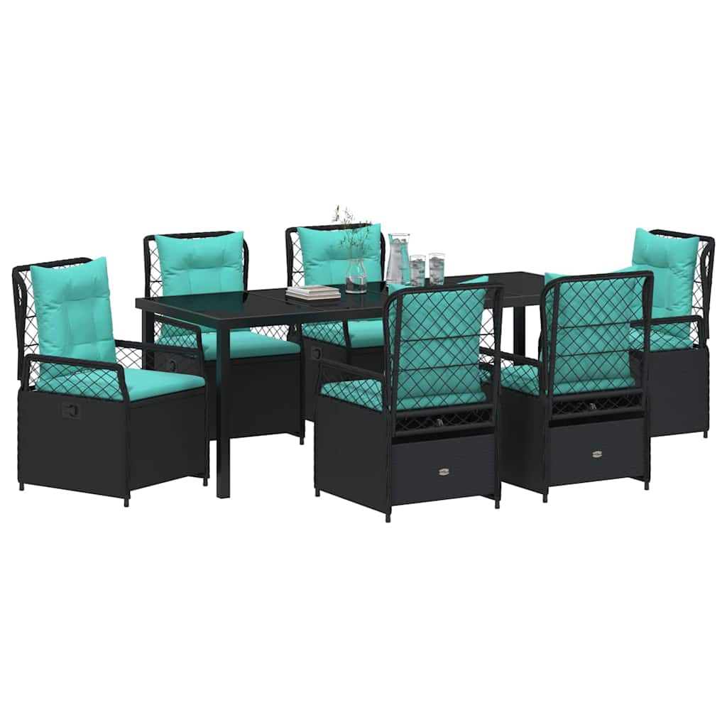 Have Spisebordssæt 7 pcs Sort polyrattan