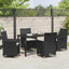 Have Spisebordssæt 5 stk. Sort polyrattan