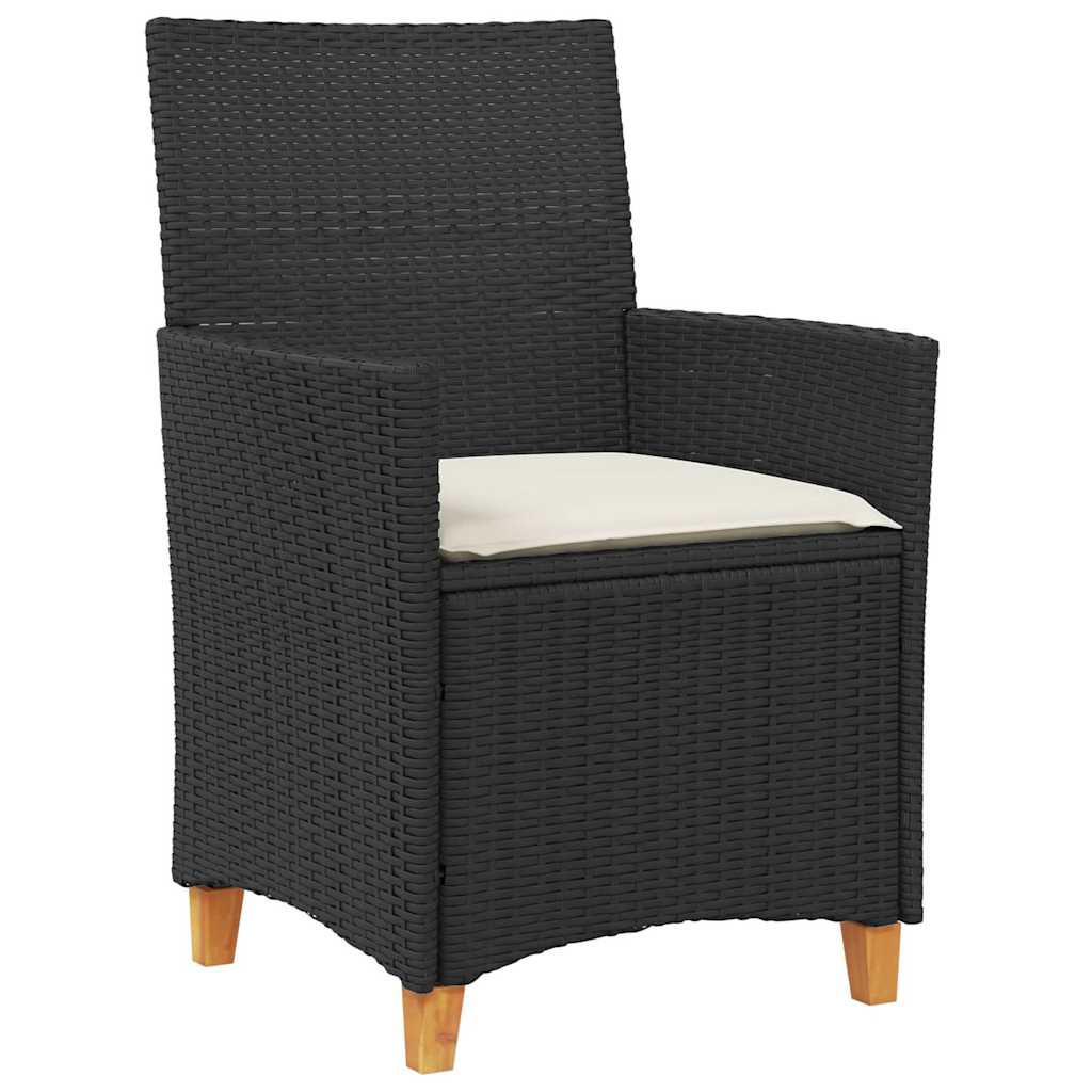 Have Spisebordssæt 5 stk. Sort polyrattan