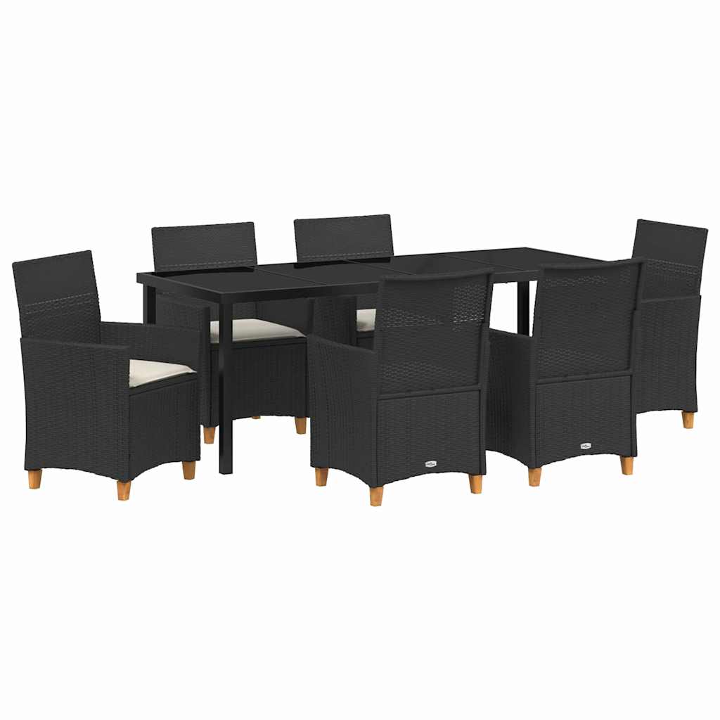Have Spisebordssæt 7 pcs Sort polyrattan