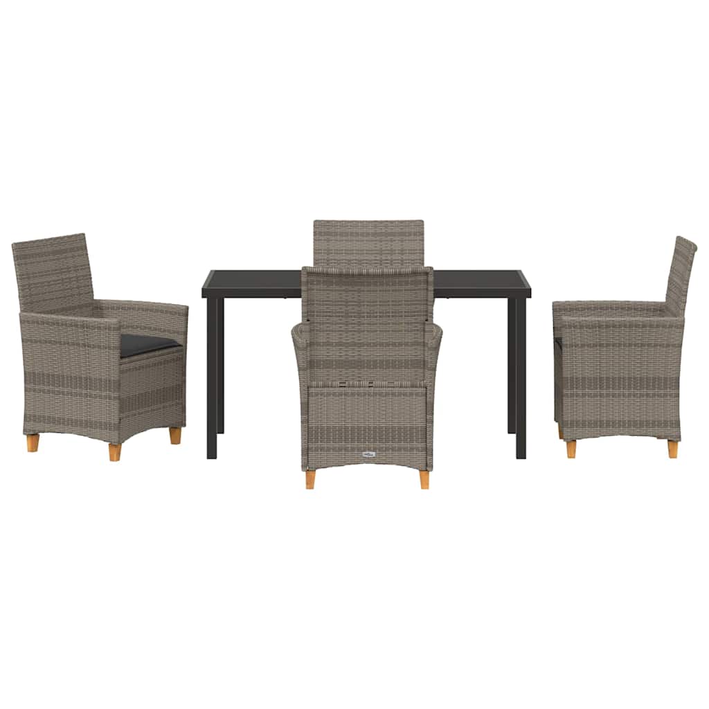 Have Spisebordssæt 5 stk. Grå polyrattan