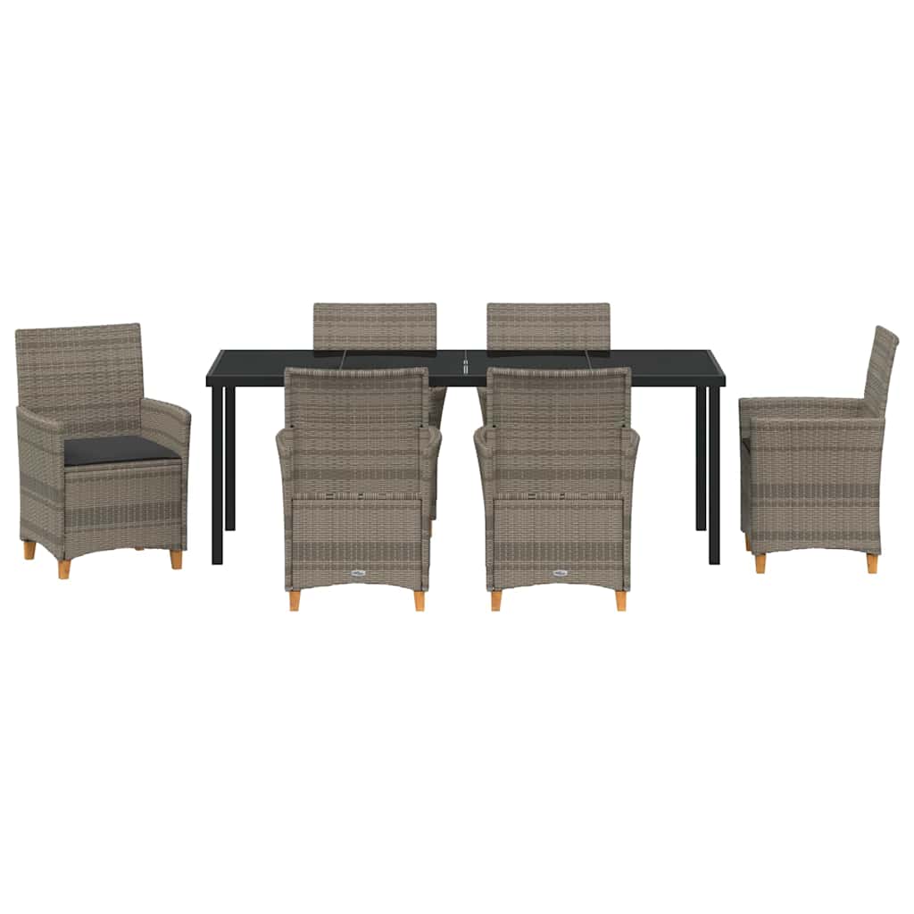 Have Spisebordssæt 7 pcs Grå polyrattan