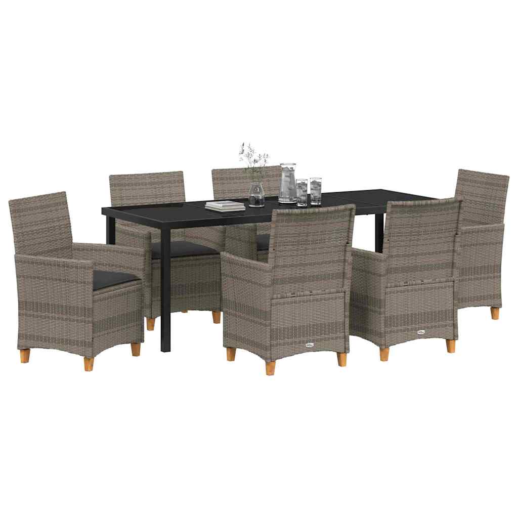 Have Spisebordssæt 7 pcs Grå polyrattan