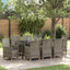 Have Spisebordssæt 9 pcs Grå polyrattan