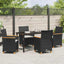 Have Spisebordssæt 5 stk. Sort polyrattan