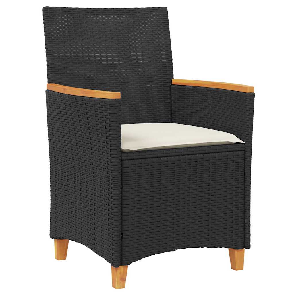 Have Spisebordssæt 5 stk. Sort polyrattan