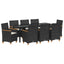 Have Spisebordssæt 9 pcs Sort polyrattan