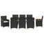 Have Spisebordssæt 9 pcs Sort polyrattan
