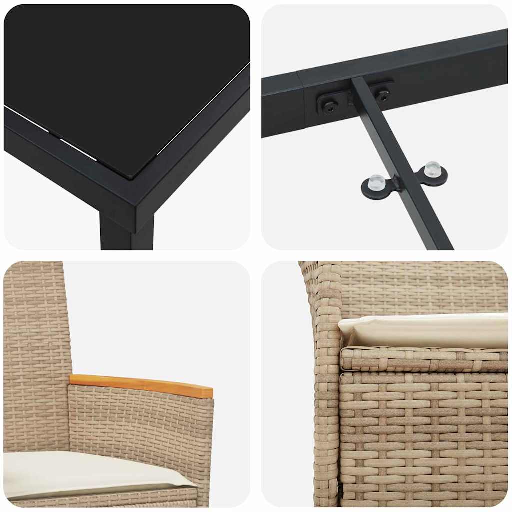 Have Spisebordssæt 5 stk. Beige polyrattan
