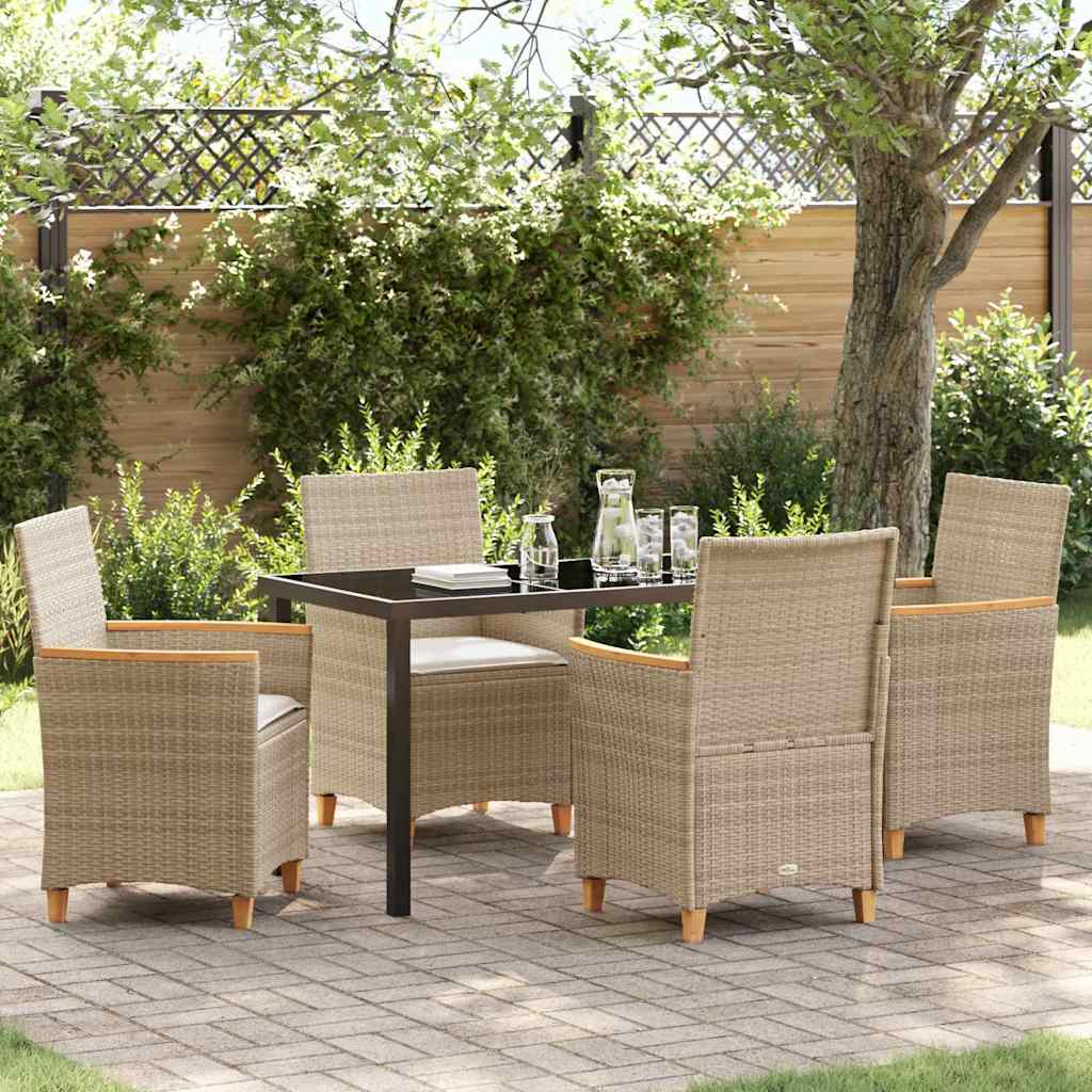 Have Spisebordssæt 5 stk. Beige polyrattan