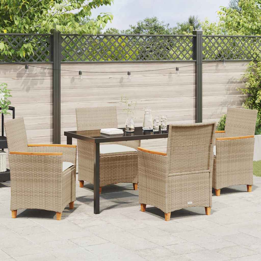 Have Spisebordssæt 5 stk. Beige polyrattan