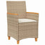 Have Spisebordssæt 5 stk. Beige polyrattan