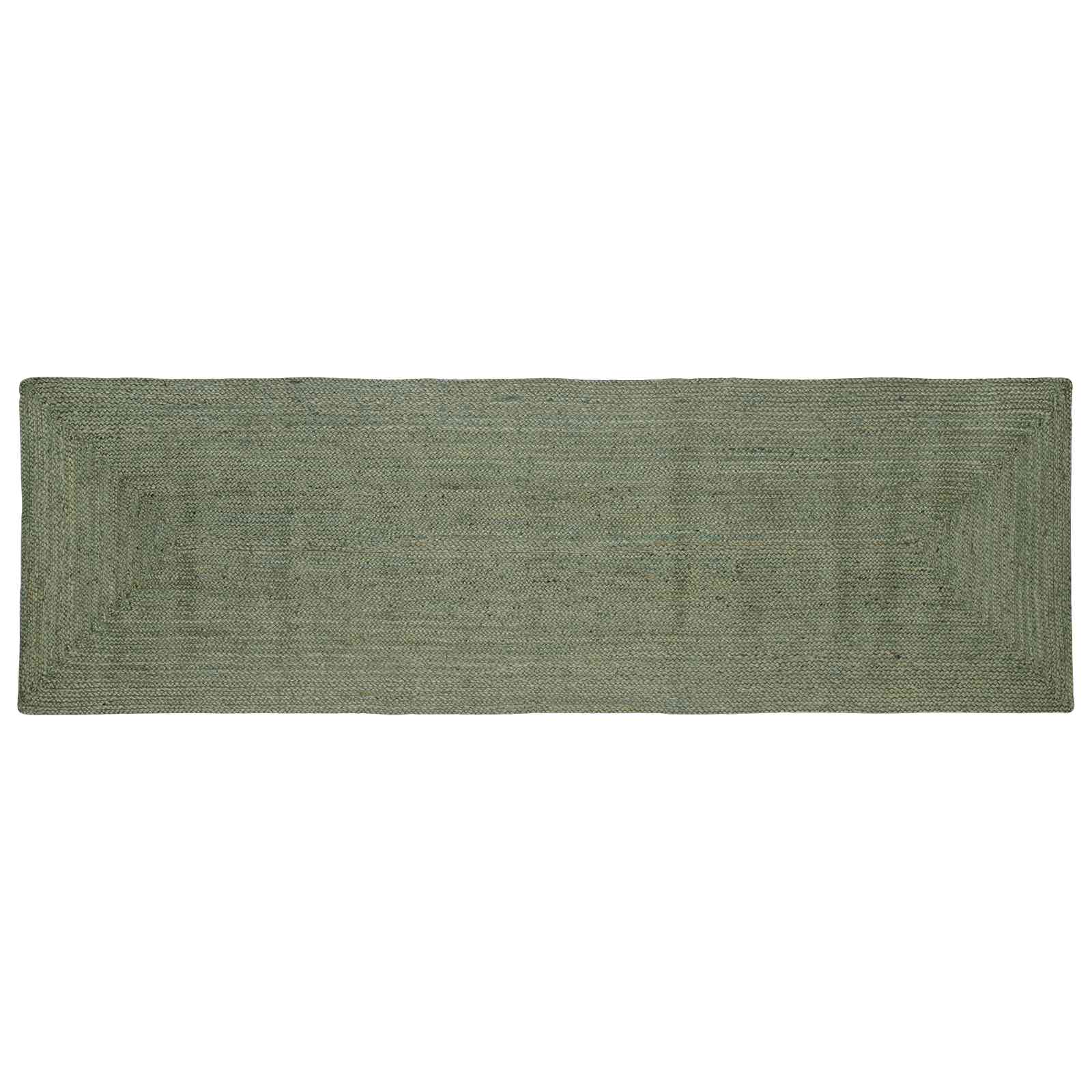 Områdetæpper Rektangulær Olivengrøn 80 x 250 cm Jute billede