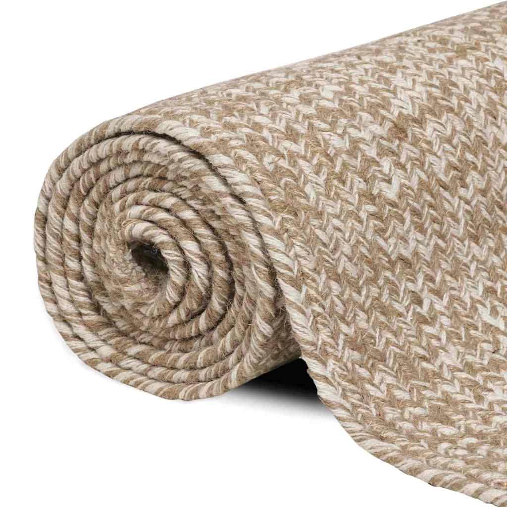Område tæppe Natur og hvid 60 x 110 cm Jute