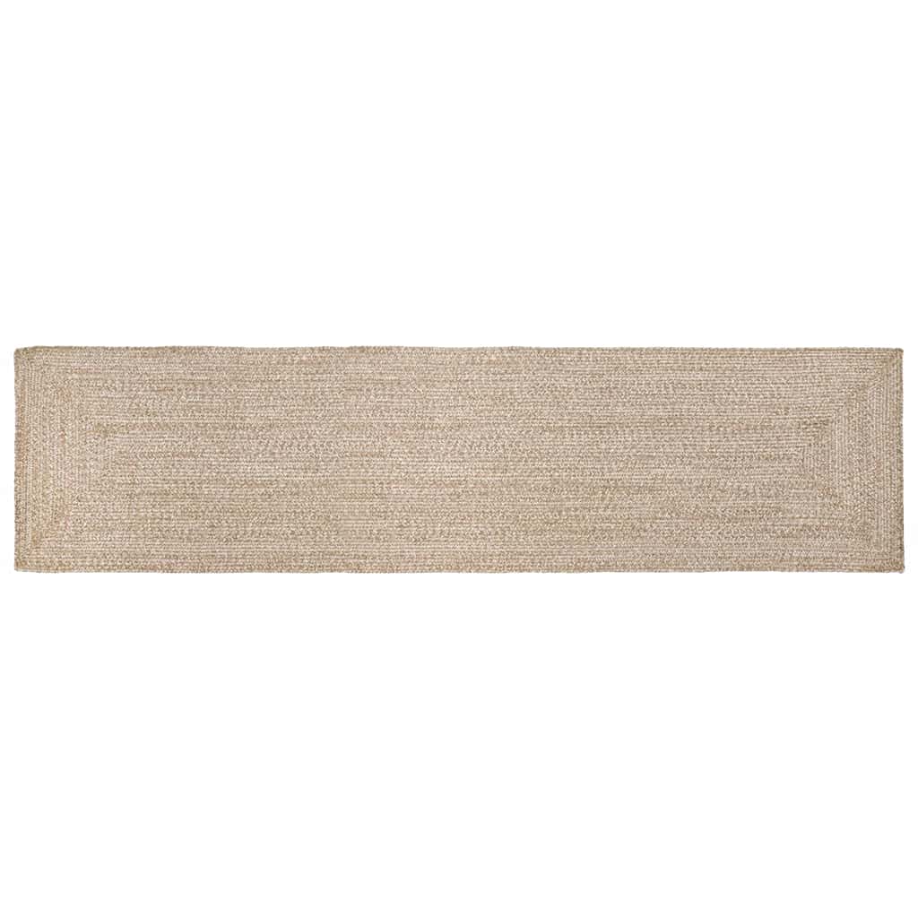 Område tæppe Natur og hvid 60 x 400 cm Jute