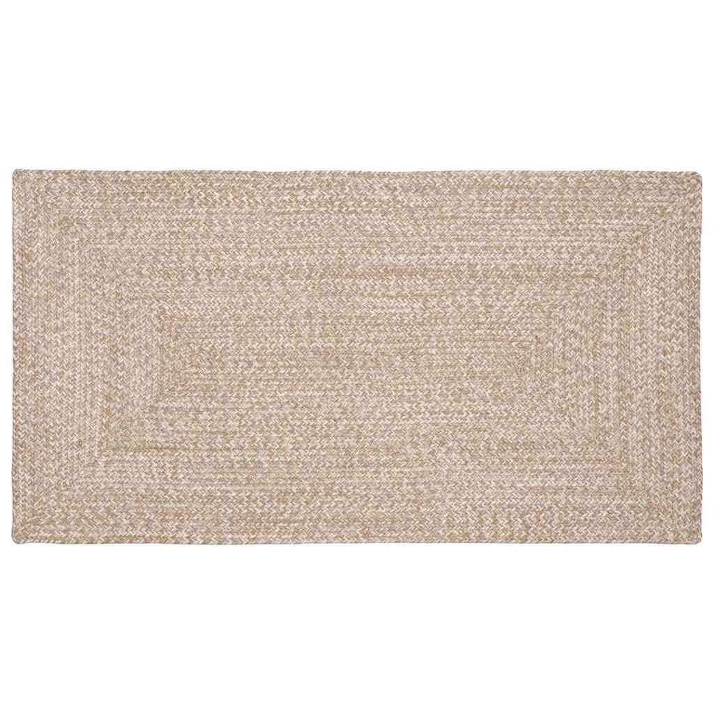 Område tæppe Natur og hvid 80 x 150 cm Jute