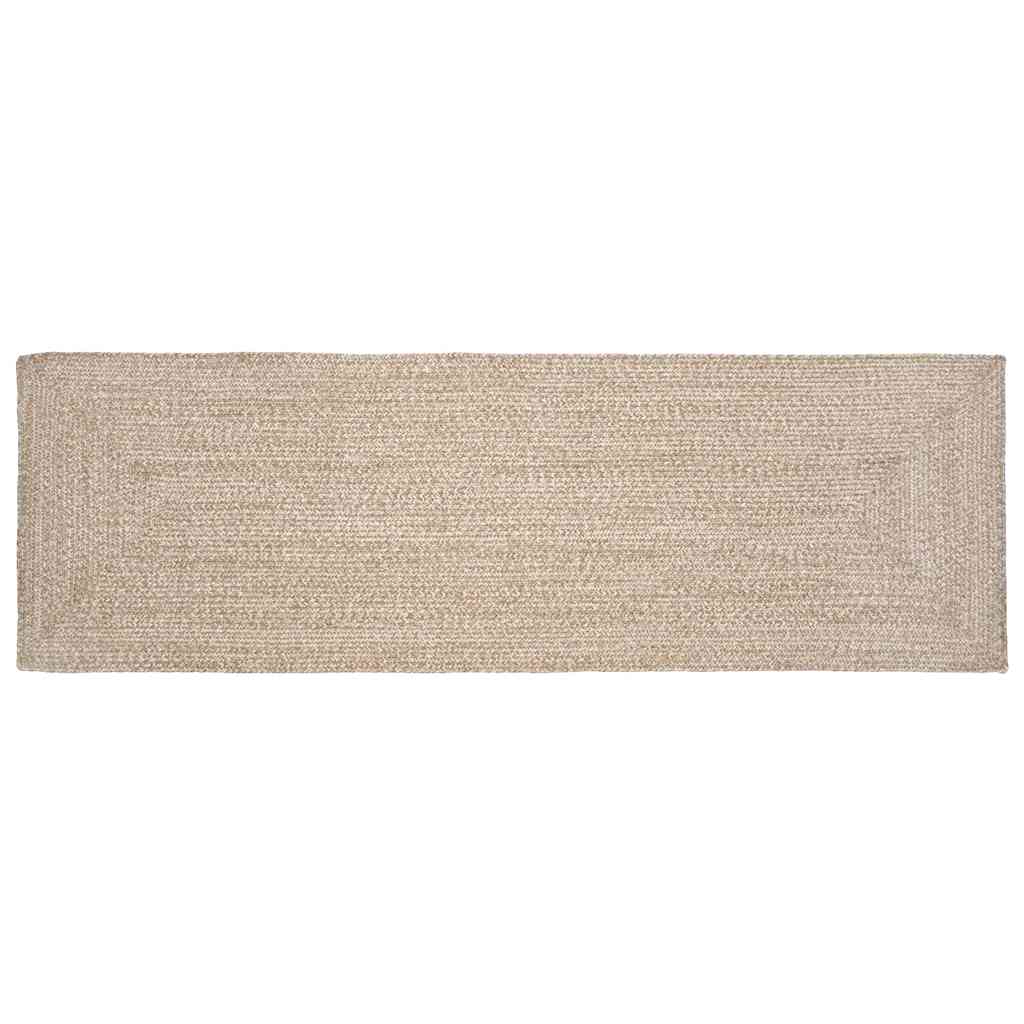 Område tæppe Natur og hvid 80 x 250 cm Jute
