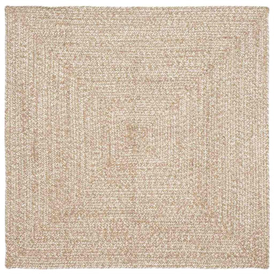 Områdetæpper Natur og hvid 120 x 120 cm Jute