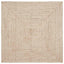 Område tæppe Natur og hvid 120 x 120 cm Jute