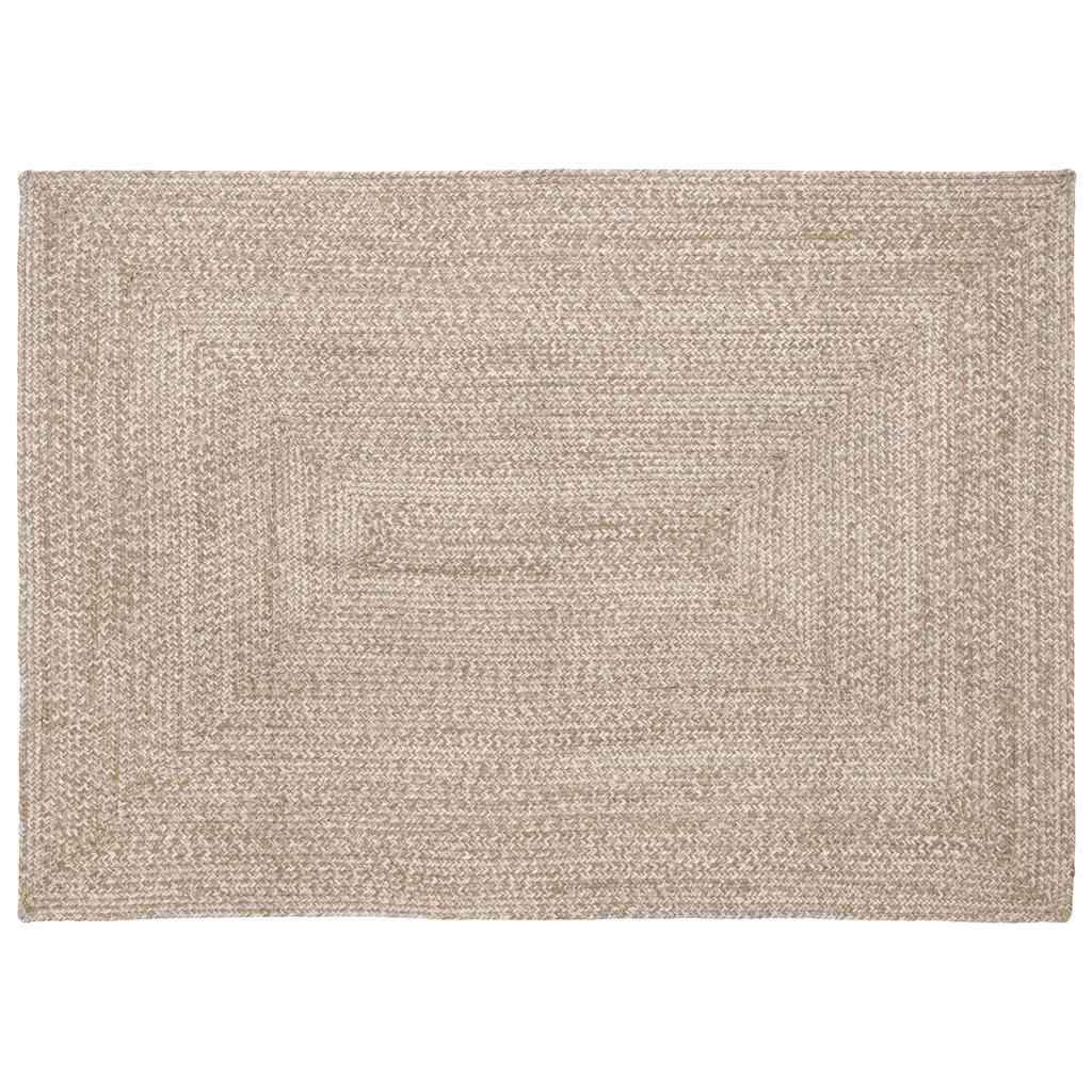 Område tæppe Natur og hvid 120 x 170 cm Jute
