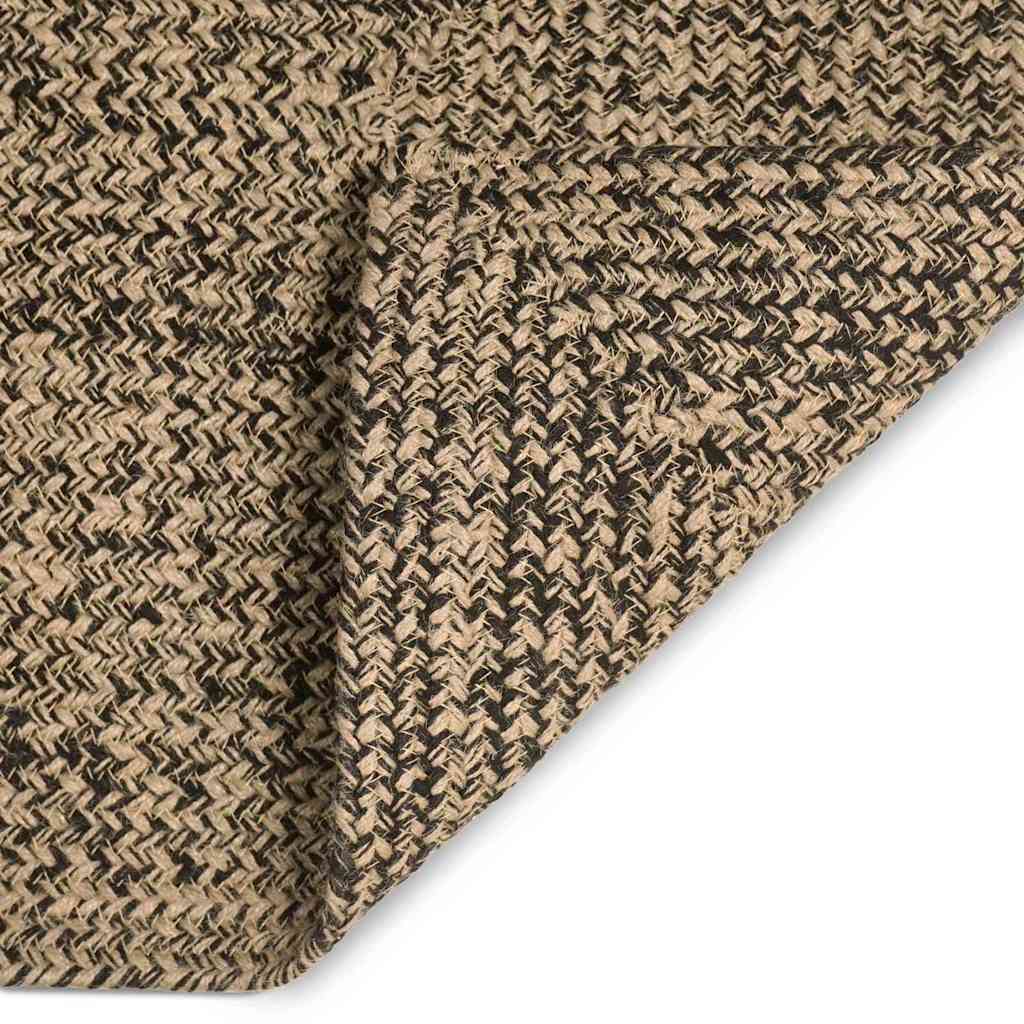 Område tæppe Naturfarvet og sort 80 x 200 cm Jute