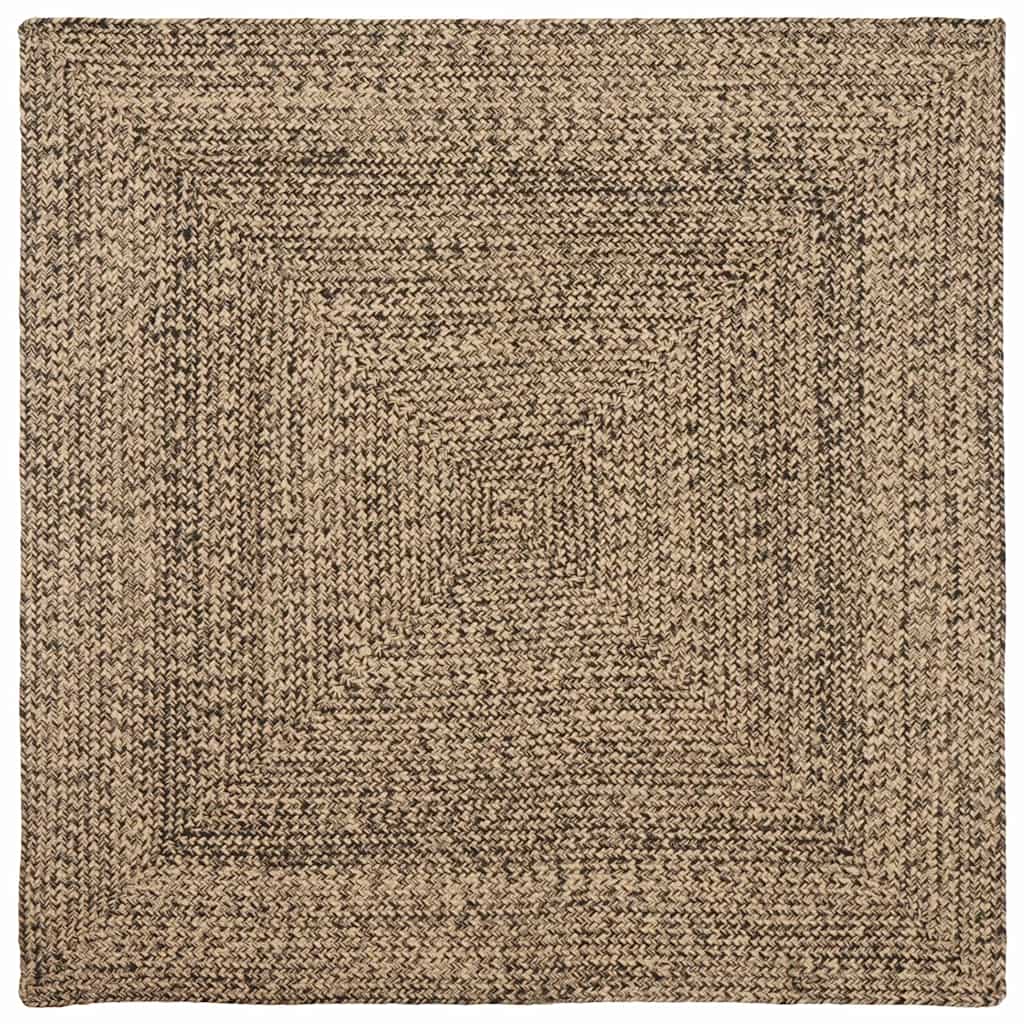 Områdetæpper Naturfarvet og sort 160 x 160 cm Jute billede