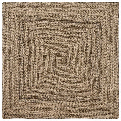 Områdetæpper Naturfarvet og sort 160 x 160 cm Jute