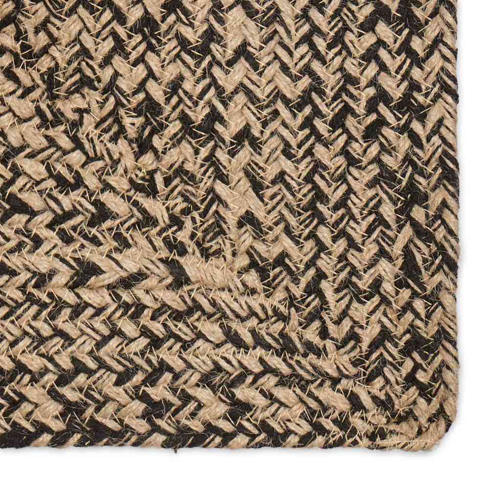 Område tæppe Naturfarvet og sort 200 x 290 cm Jute
