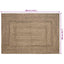 Område tæppe Naturfarvet og sort 200 x 290 cm Jute