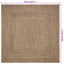 Område tæppe Naturfarvet og sort 240 x 240 cm Jute