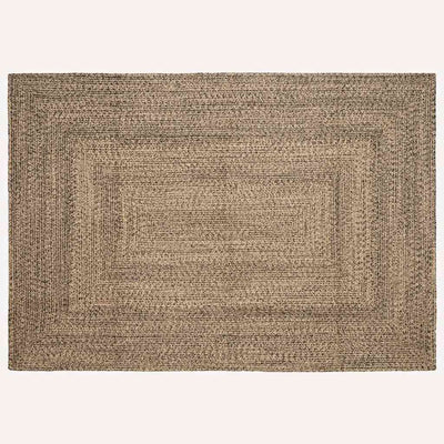 Områdetæpper Naturfarvet og sort 240 x 340 cm Jute
