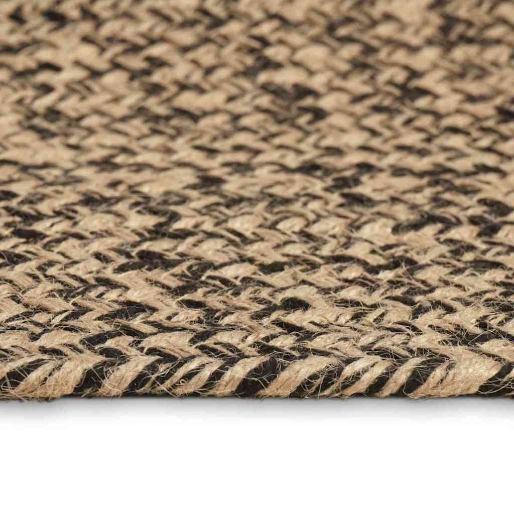 Område tæppe Naturfarvet og sort 300 x 300 cm Jute