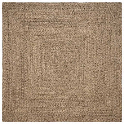 Områdetæpper Naturfarvet og sort 300 x 300 cm Jute