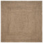 Område tæppe Naturfarvet og sort 300 x 300 cm Jute