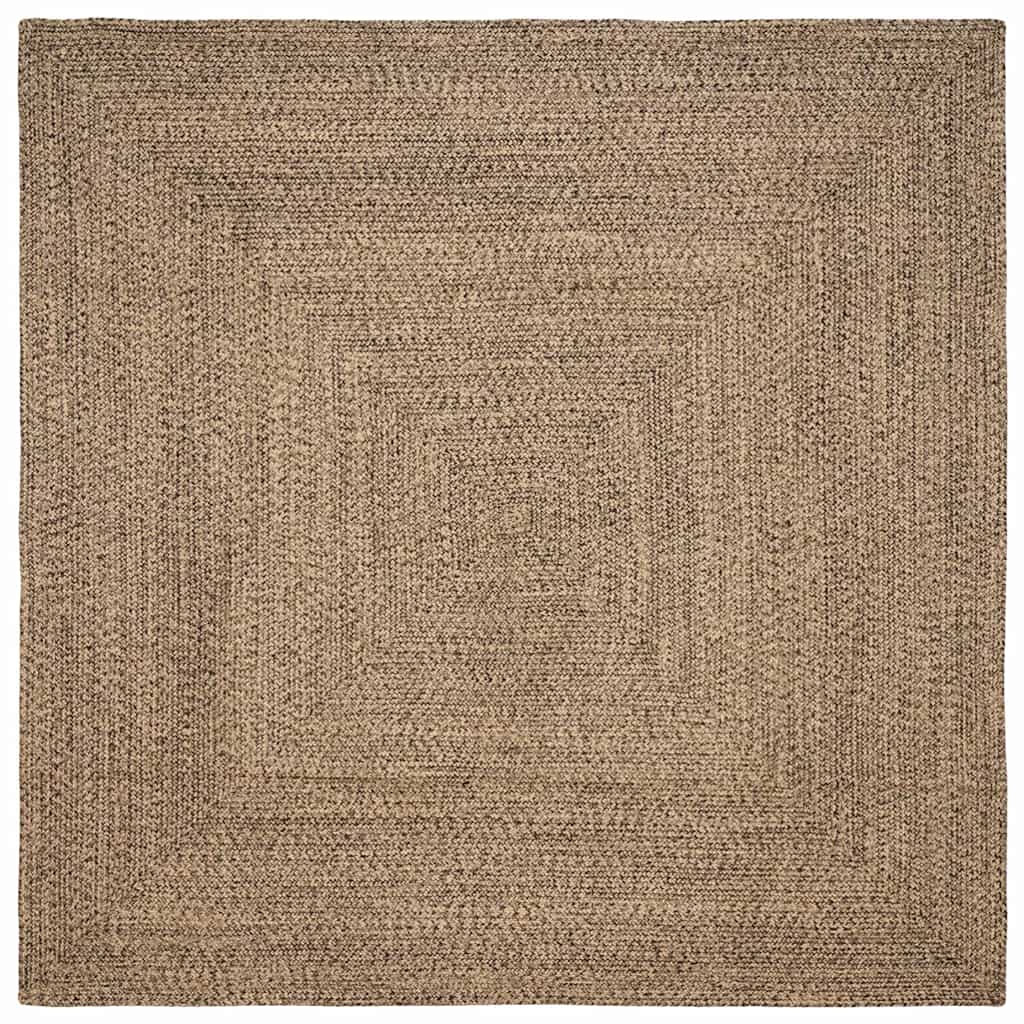 Område tæppe Naturfarvet og sort 300 x 300 cm Jute