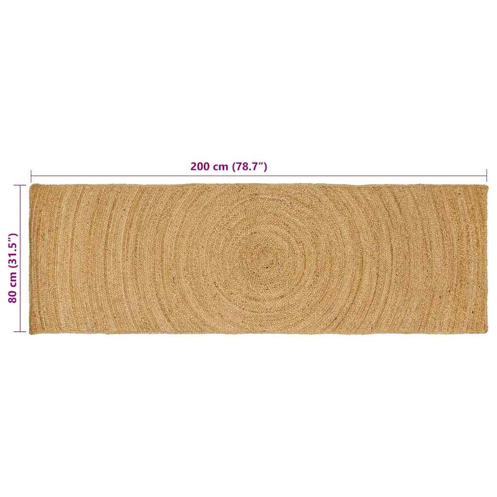 Områdetæpper Naturfarvet 80 x 200 cm Jute