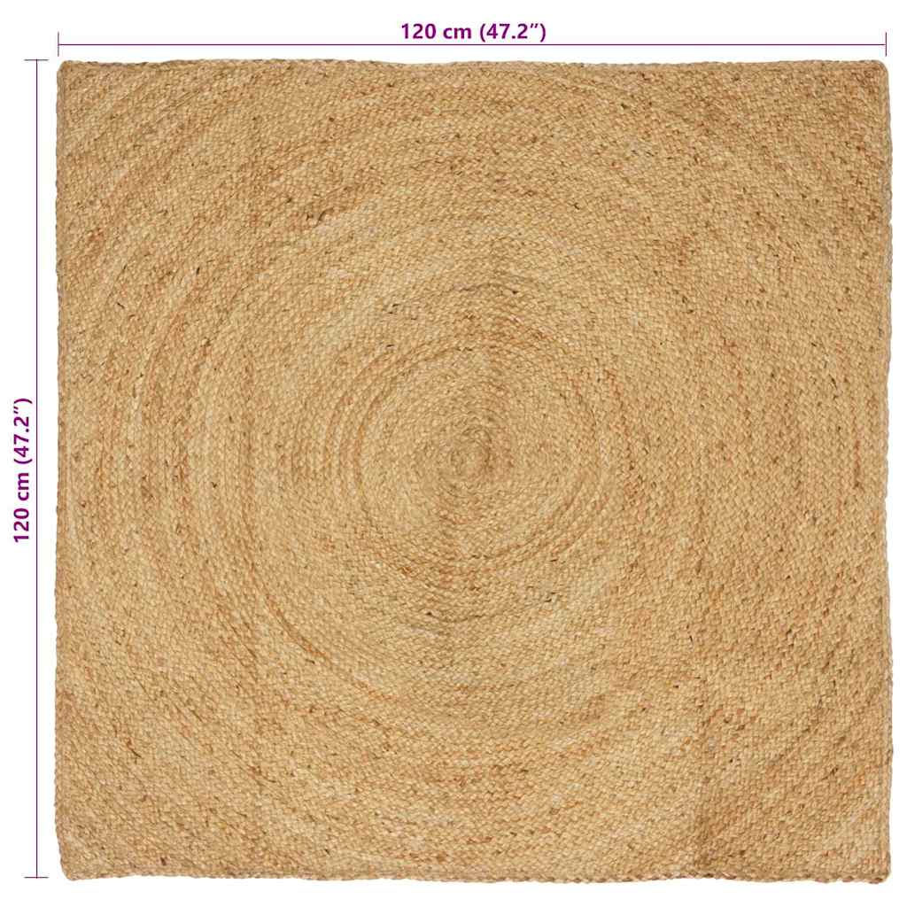 Områdetæpper Naturfarvet 120 x 120 cm Jute