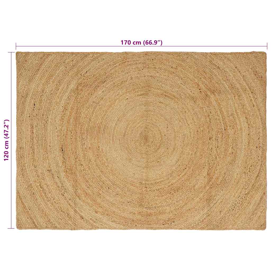 Områdetæpper Naturfarvet 120 x 170 cm Jute