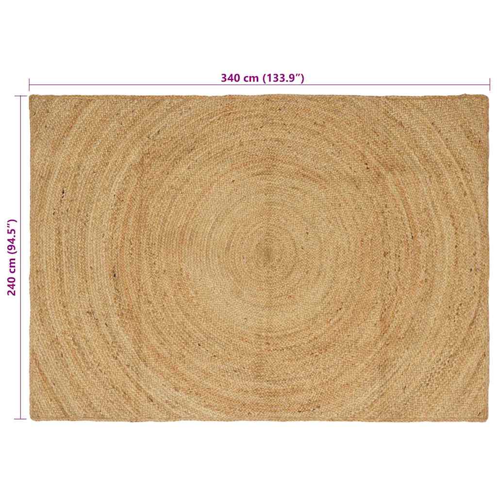 Områdetæpper Naturfarvet 240 x 340 cm Jute
