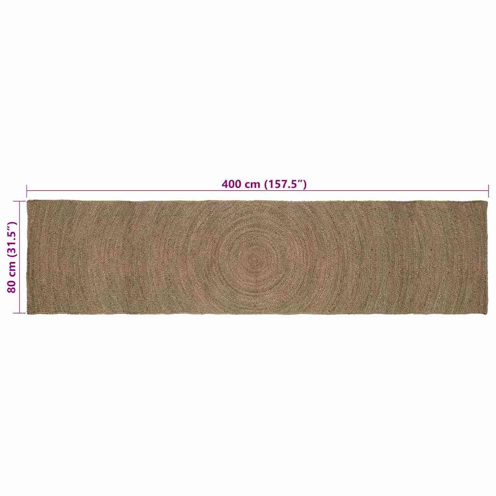 Områdetæpper Grå 80 x 400 cm Jute