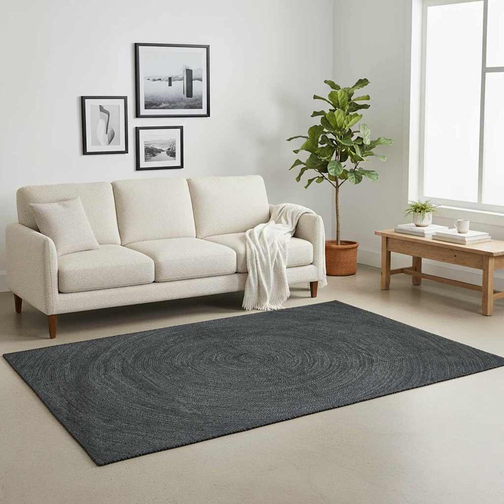 Områdetæpper Mørkegrå 200 x 290 cm Jute