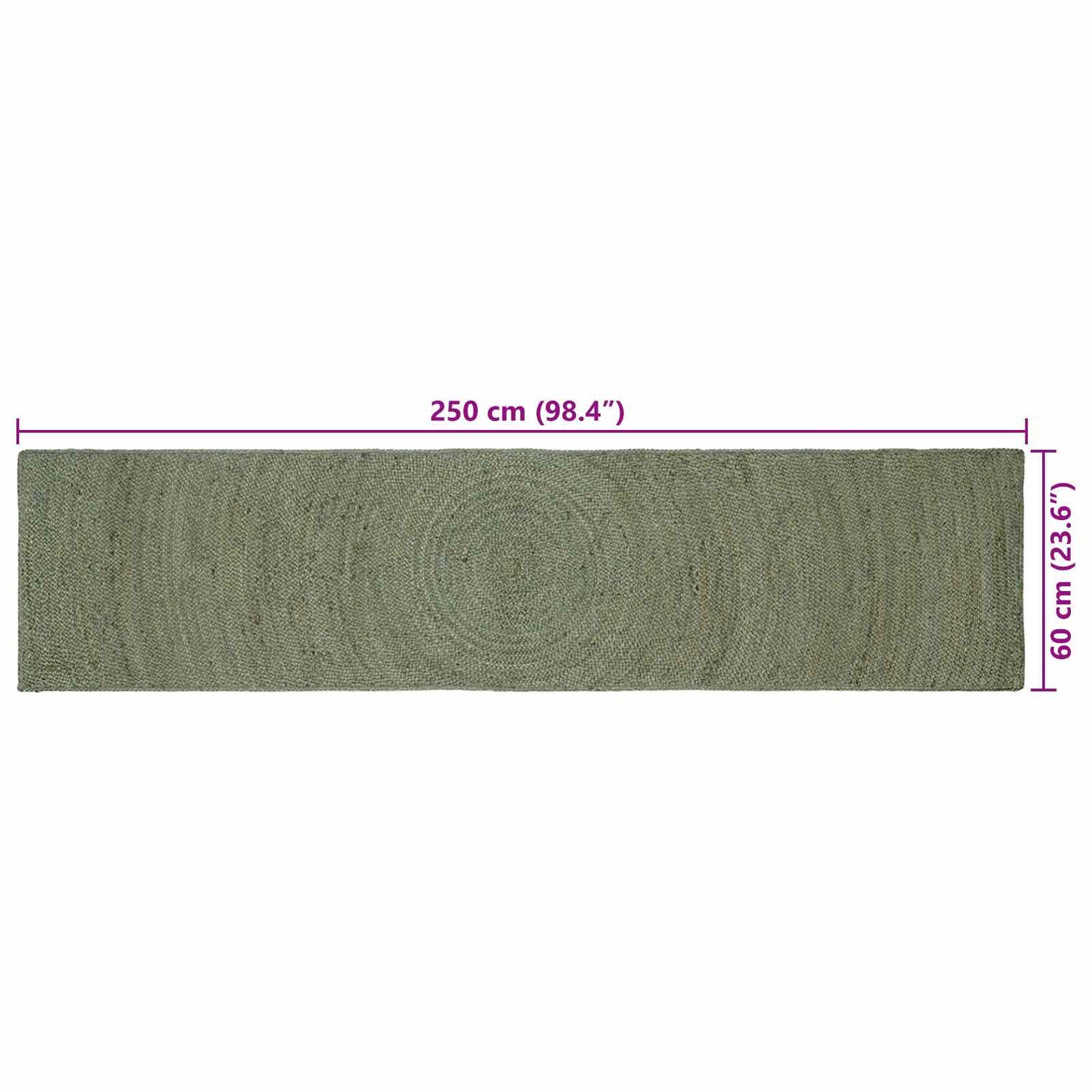 Områdetæpper Olivengrøn 60 x 250 cm Jute