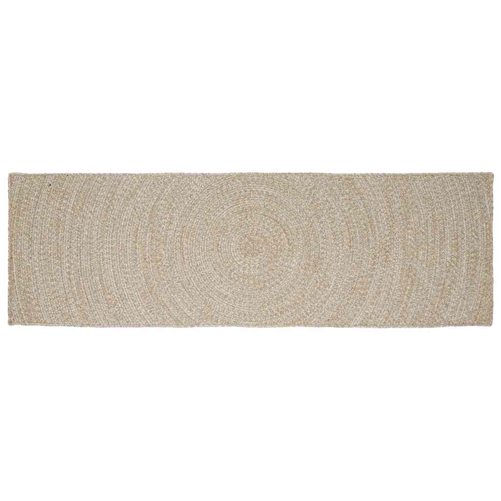 Områdetæpper Natur og hvid 80 x 200 cm Jute