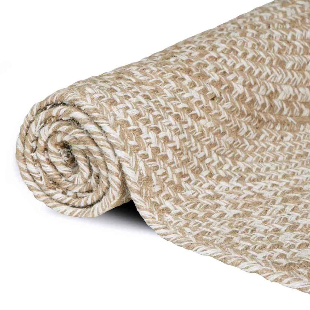 Områdetæpper Natur og hvid 80 x 400 cm Jute