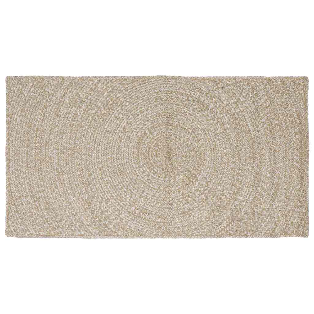 Områdetæpper Natur og hvid 100 x 200 cm Jute billede
